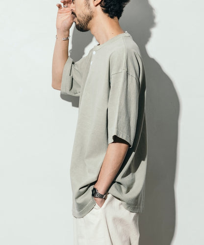 10.5盎司 重量無側縫 圓領 顏料T恤 美國棉