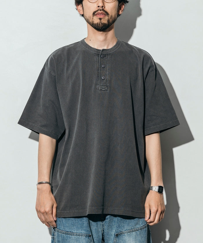 10.5盎司 重量無側縫 圓領 顏料T恤 美國棉