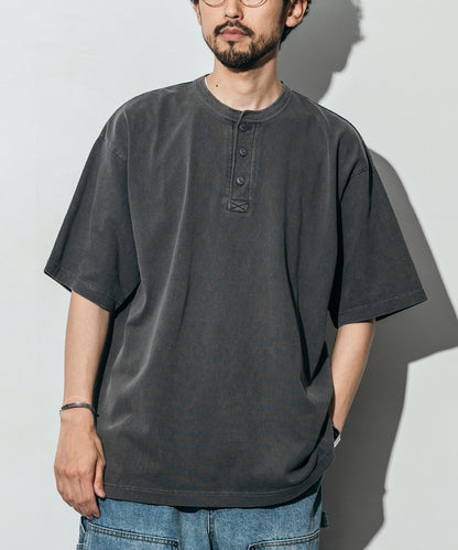 10.5盎司 重量無側縫 圓領 顏料T恤 美國棉