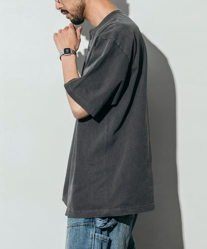 10.5盎司 重量無側縫 圓領 顏料T恤 美國棉