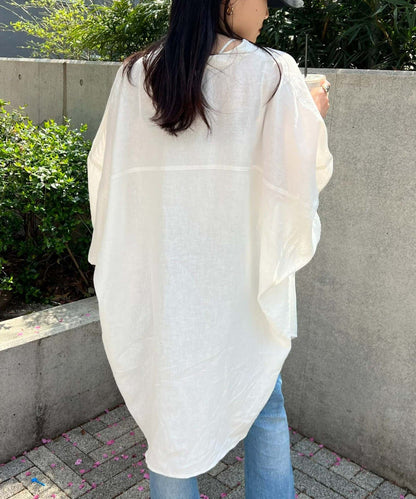【體型遮蓋】亞麻粘膠多爾曼襯衫