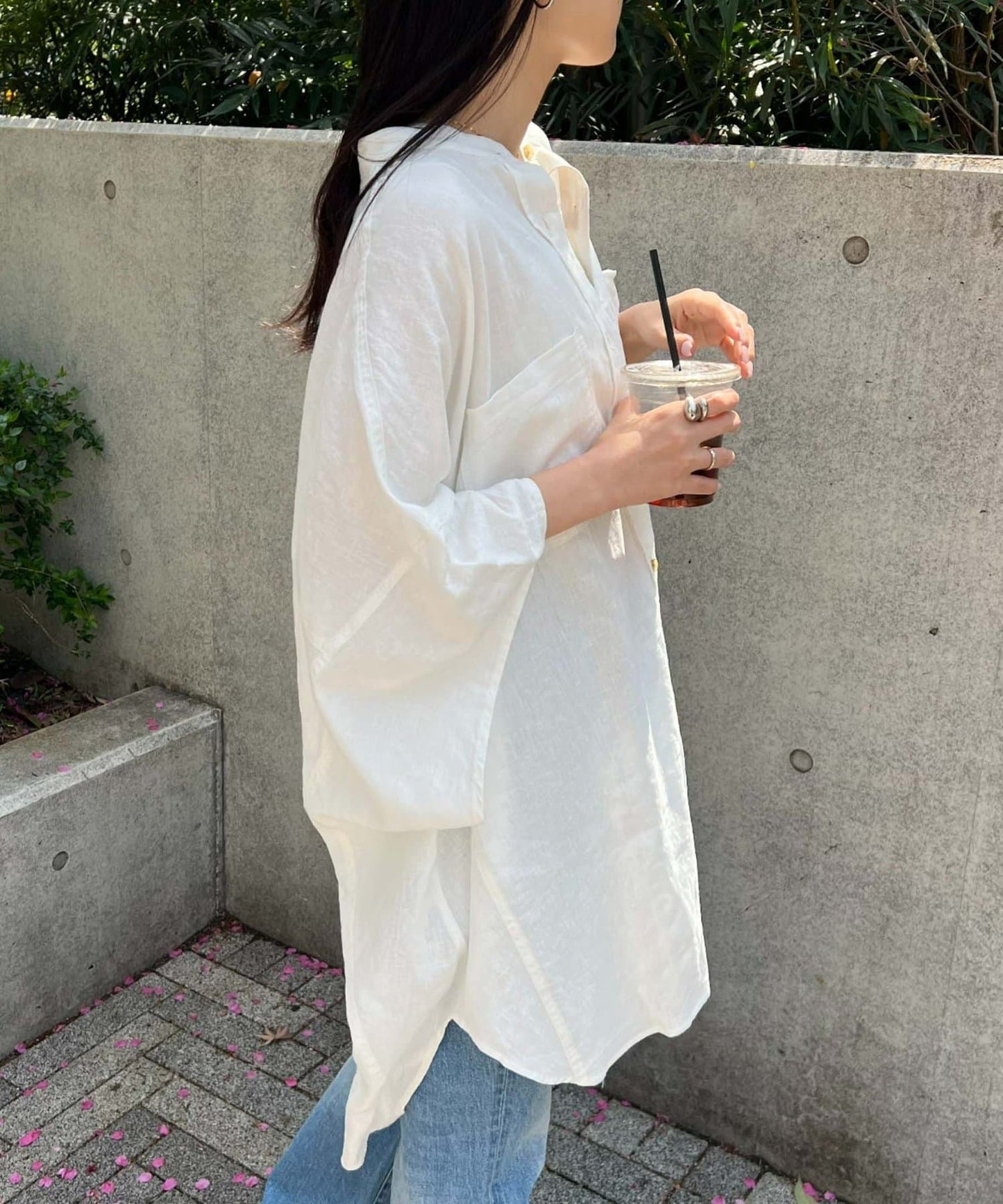【體型遮蓋】亞麻粘膠多爾曼襯衫