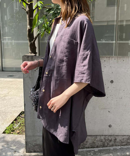 【體型遮蓋】亞麻粘膠多爾曼襯衫