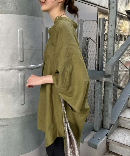 【體型遮蓋】亞麻粘膠多爾曼襯衫