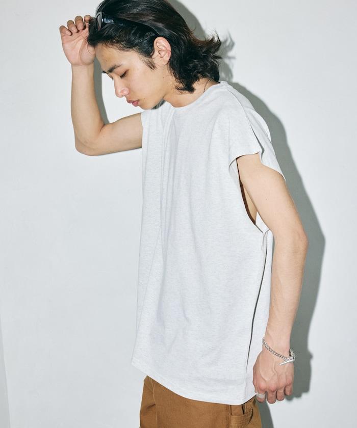 寬鬆版型 下垂肩 無袖 圓領T恤