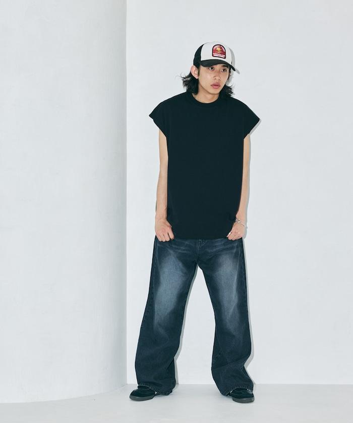 寬鬆版型 下垂肩 無袖 圓領T恤