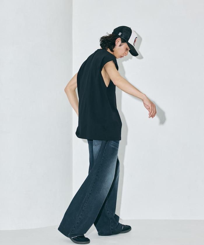 寬鬆版型 下垂肩 無袖 圓領T恤