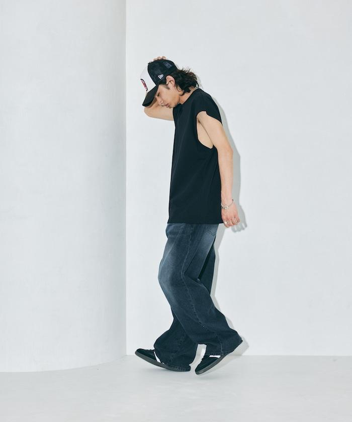 寬鬆版型 下垂肩 無袖 圓領T恤