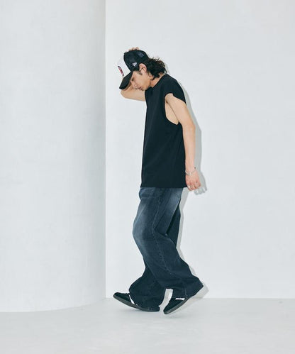 寬鬆版型 下垂肩 無袖 圓領T恤