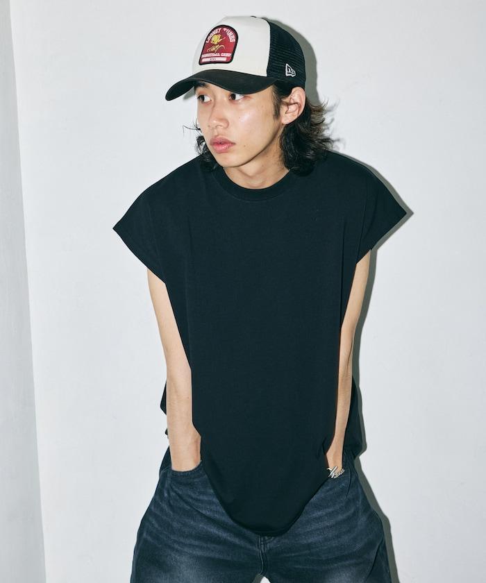 寬鬆版型 下垂肩 無袖 圓領T恤