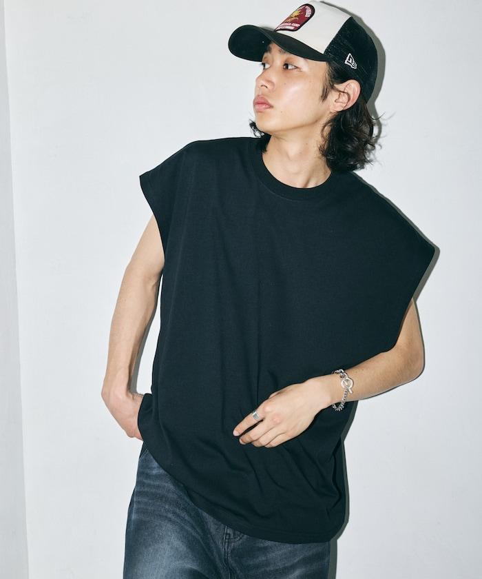 寬鬆版型 下垂肩 無袖 圓領T恤