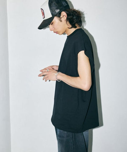 寬鬆版型 下垂肩 無袖 圓領T恤