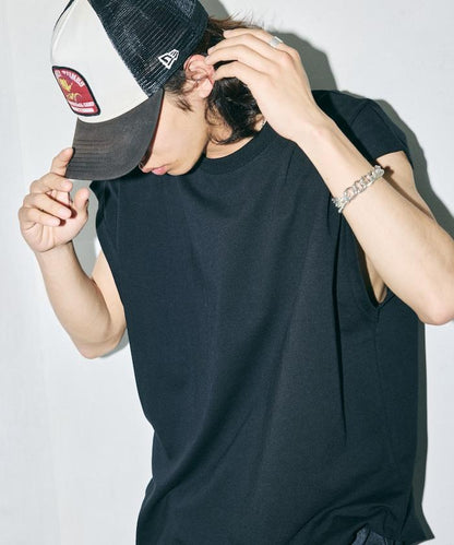 寬鬆版型 下垂肩 無袖 圓領T恤