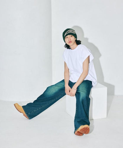 寬鬆版型 下垂肩 無袖 圓領T恤