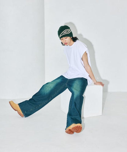 寬鬆版型 下垂肩 無袖 圓領T恤