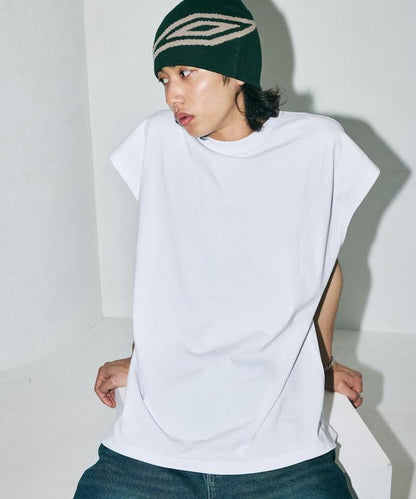 寬鬆版型 下垂肩 無袖 圓領T恤