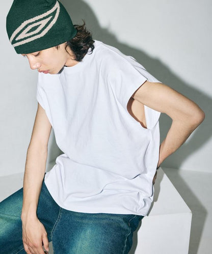 寬鬆版型 下垂肩 無袖 圓領T恤