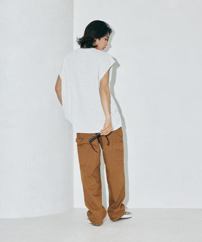 寬鬆版型 下垂肩 無袖 圓領T恤