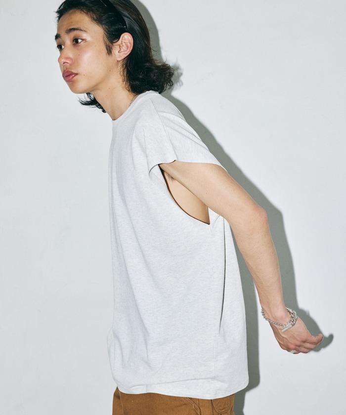 寬鬆版型 下垂肩 無袖 圓領T恤