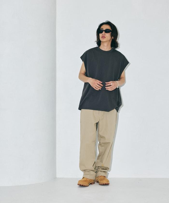 寬鬆版型 下垂肩 無袖 圓領T恤