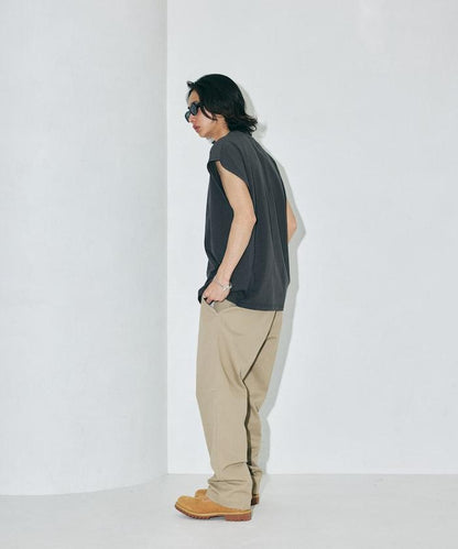 寬鬆版型 下垂肩 無袖 圓領T恤