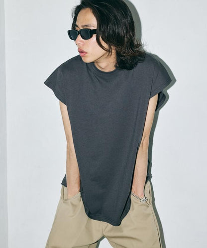 寬鬆版型 下垂肩 無袖 圓領T恤