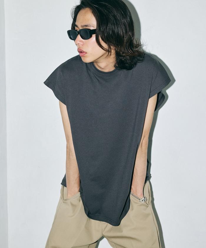 寬鬆版型 下垂肩 無袖 圓領T恤