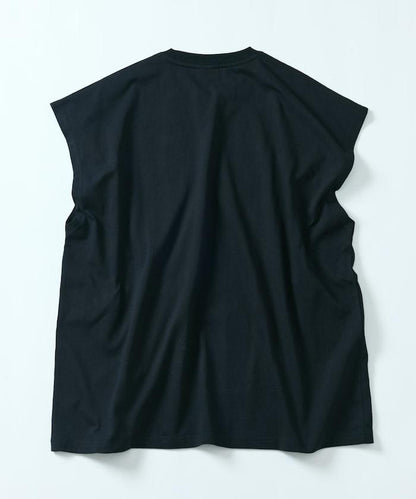 寬鬆版型 下垂肩 無袖 圓領T恤