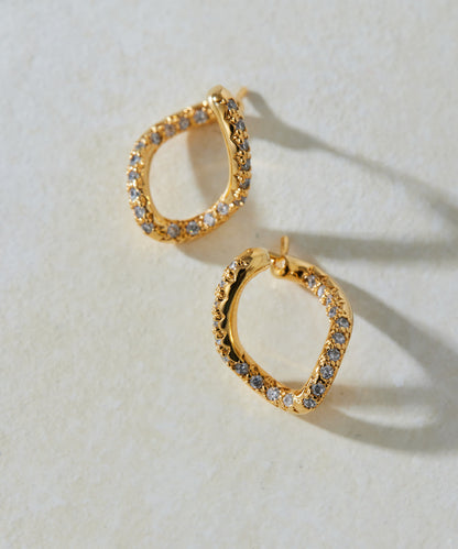 《鋯石使用》鑲嵌扭曲耳環