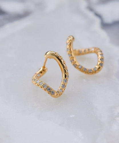 《鋯石使用》鑲嵌扭曲耳環