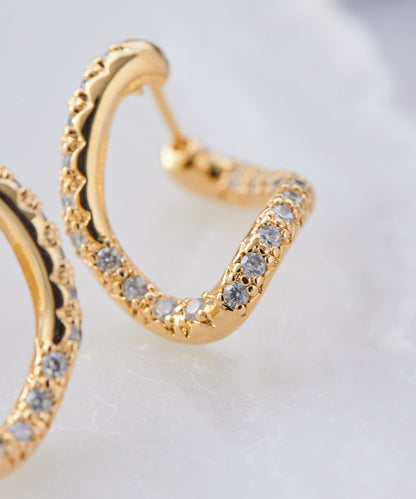 《鋯石使用》鑲嵌扭曲耳環