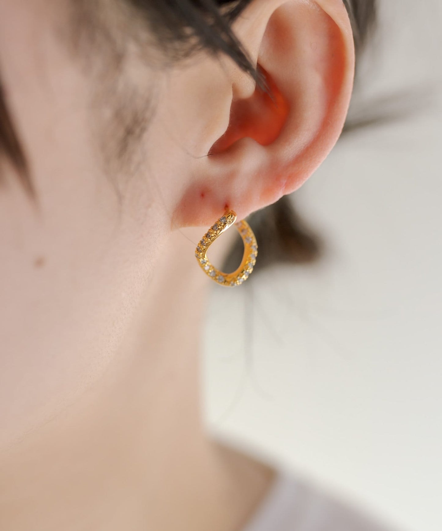 《鋯石使用》鑲嵌扭曲耳環