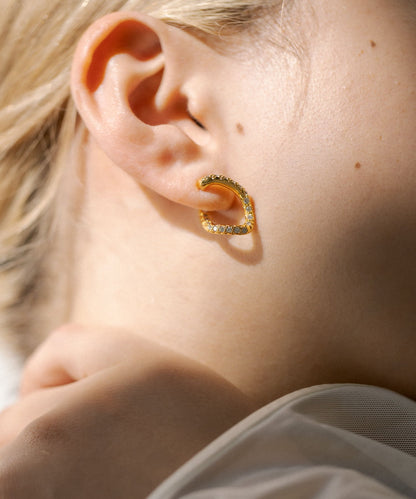 《鋯石使用》鑲嵌扭曲耳環