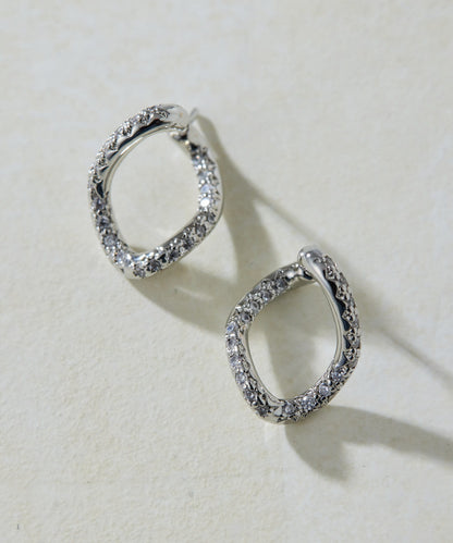 《鋯石使用》鑲嵌扭曲耳環