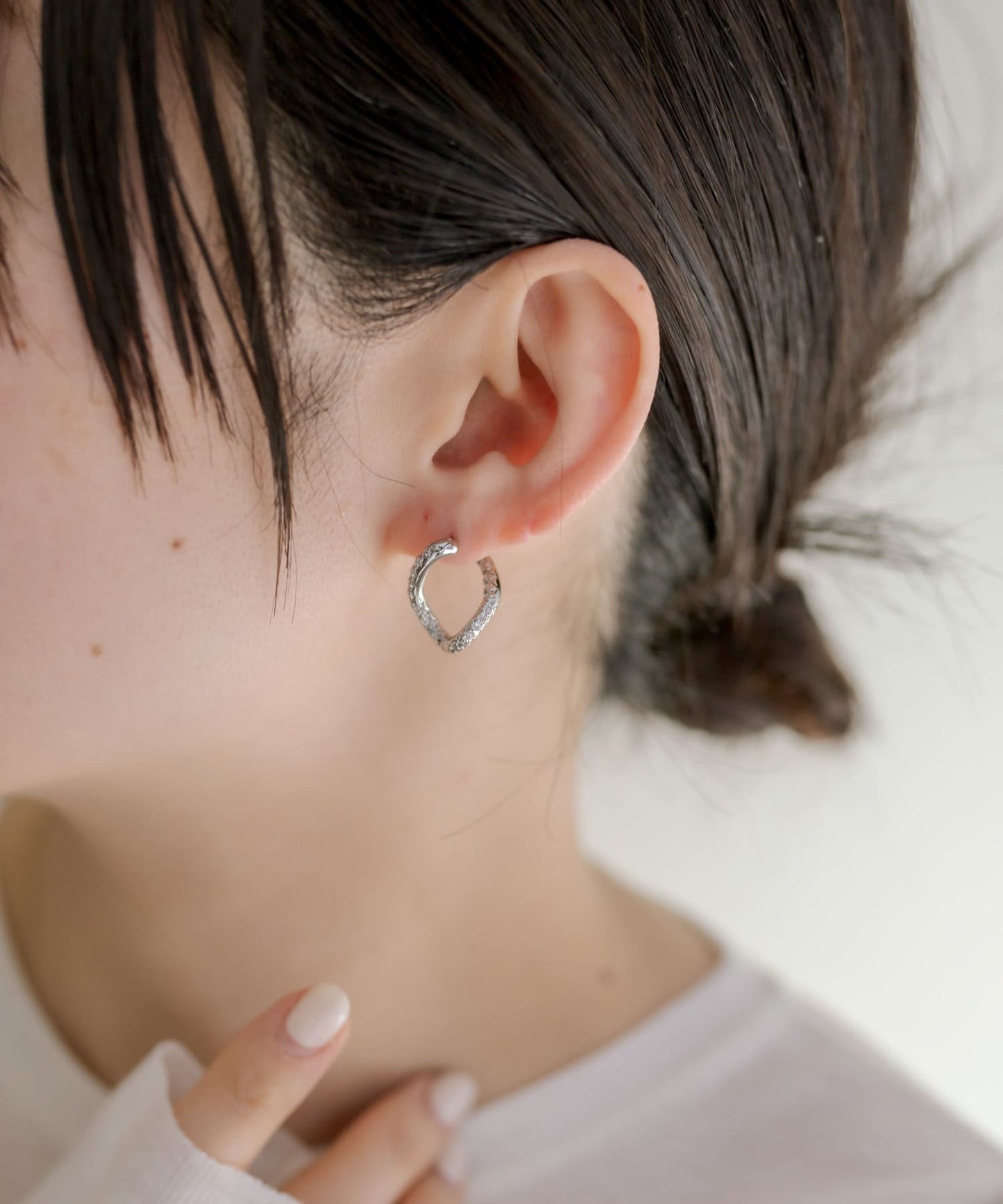 《鋯石使用》鑲嵌扭曲耳環