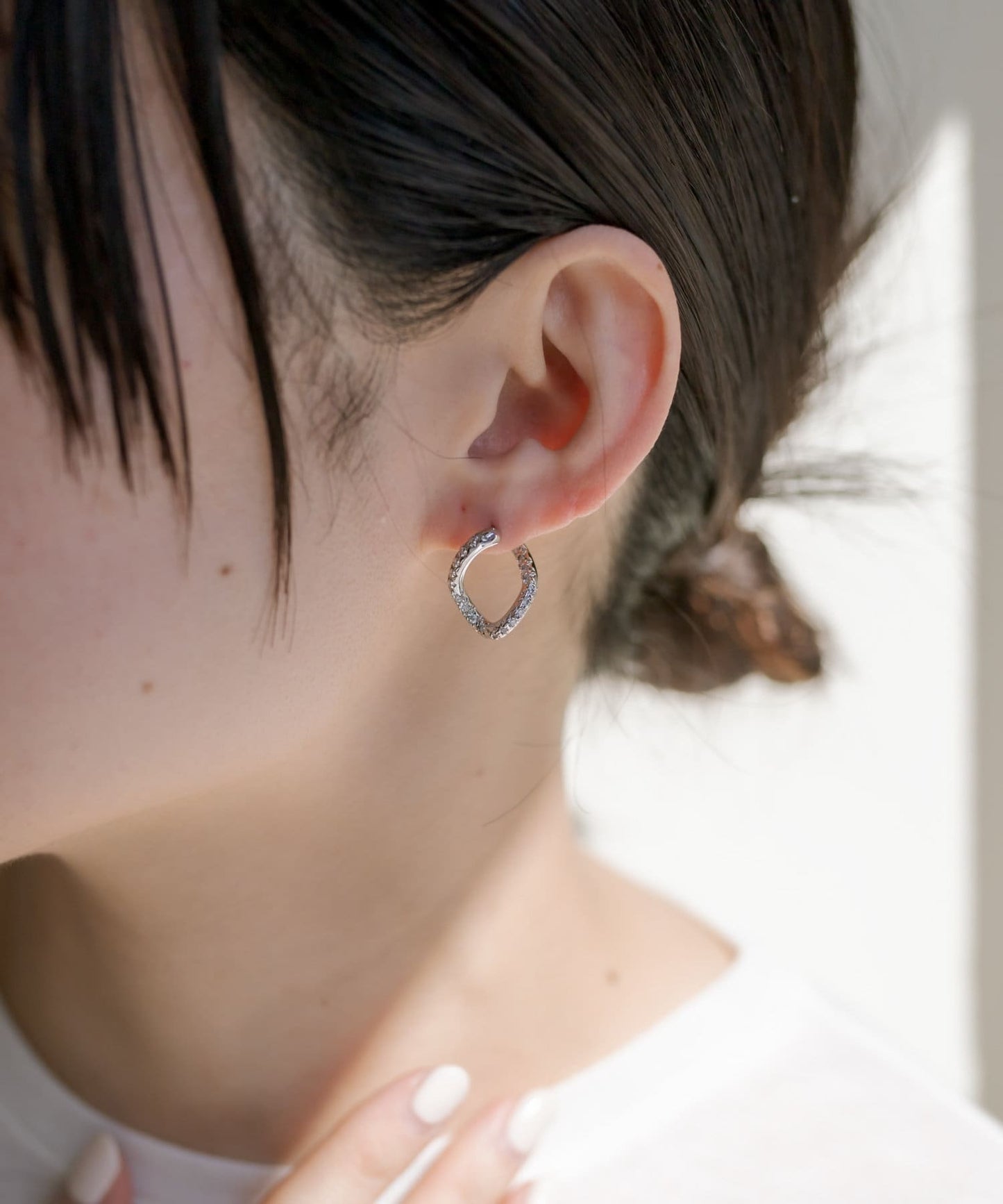 《鋯石使用》鑲嵌扭曲耳環