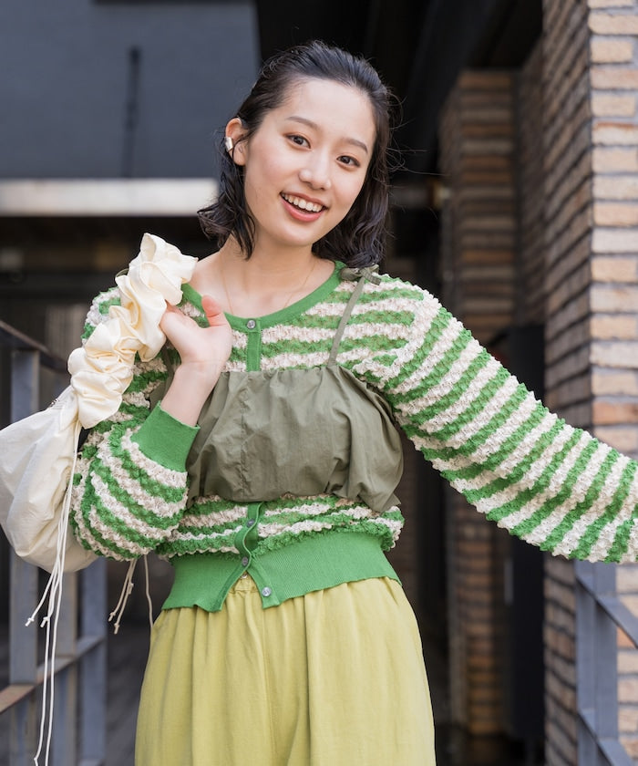 2way 透視 邊框 針織開衫