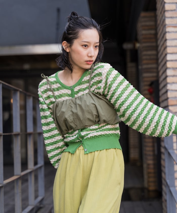 2way 透視 邊框 針織開衫