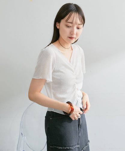 【限定款色】收褶短袖T恤