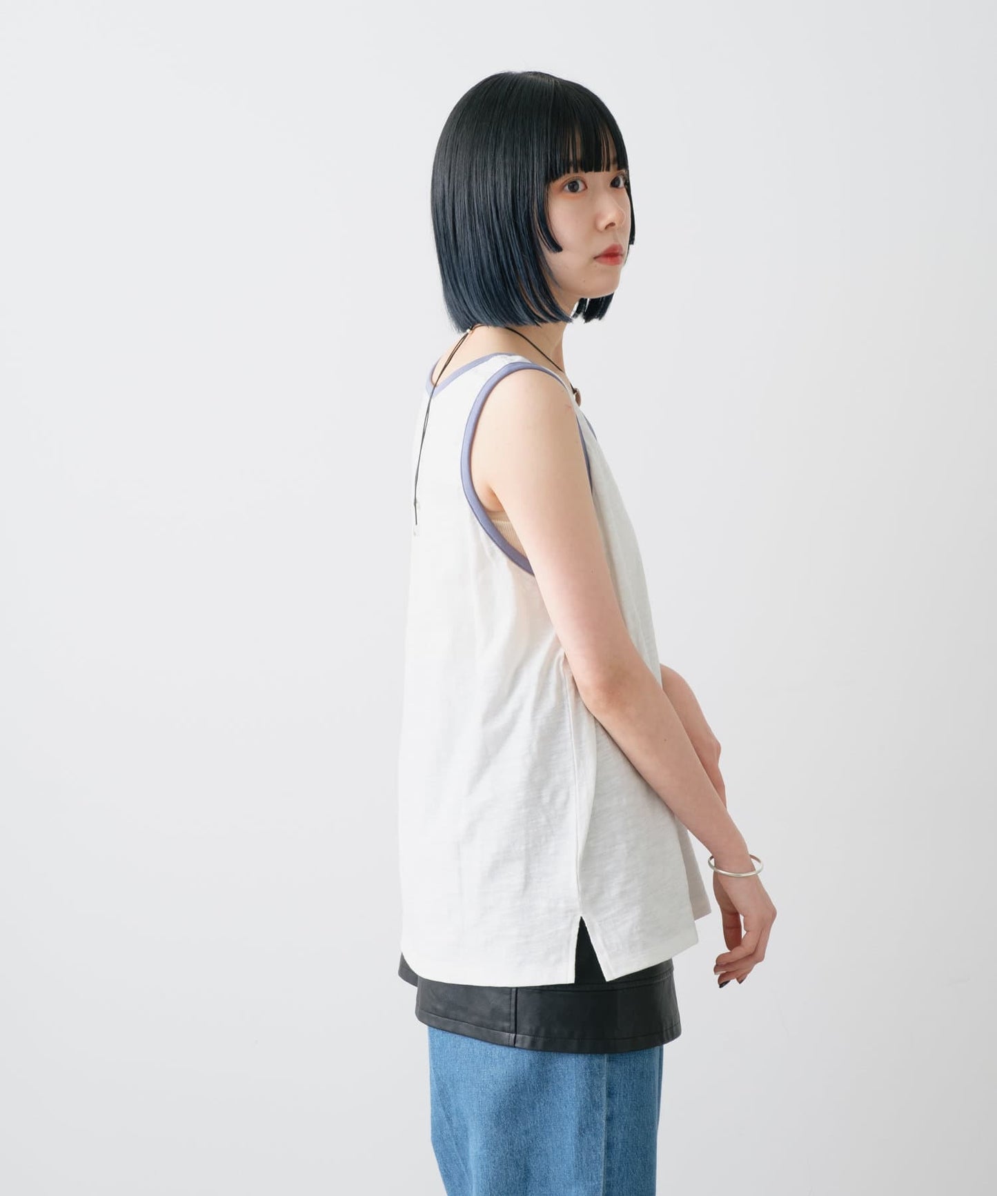 【WHIMSIC】棉斜紋紗坯針織背心
