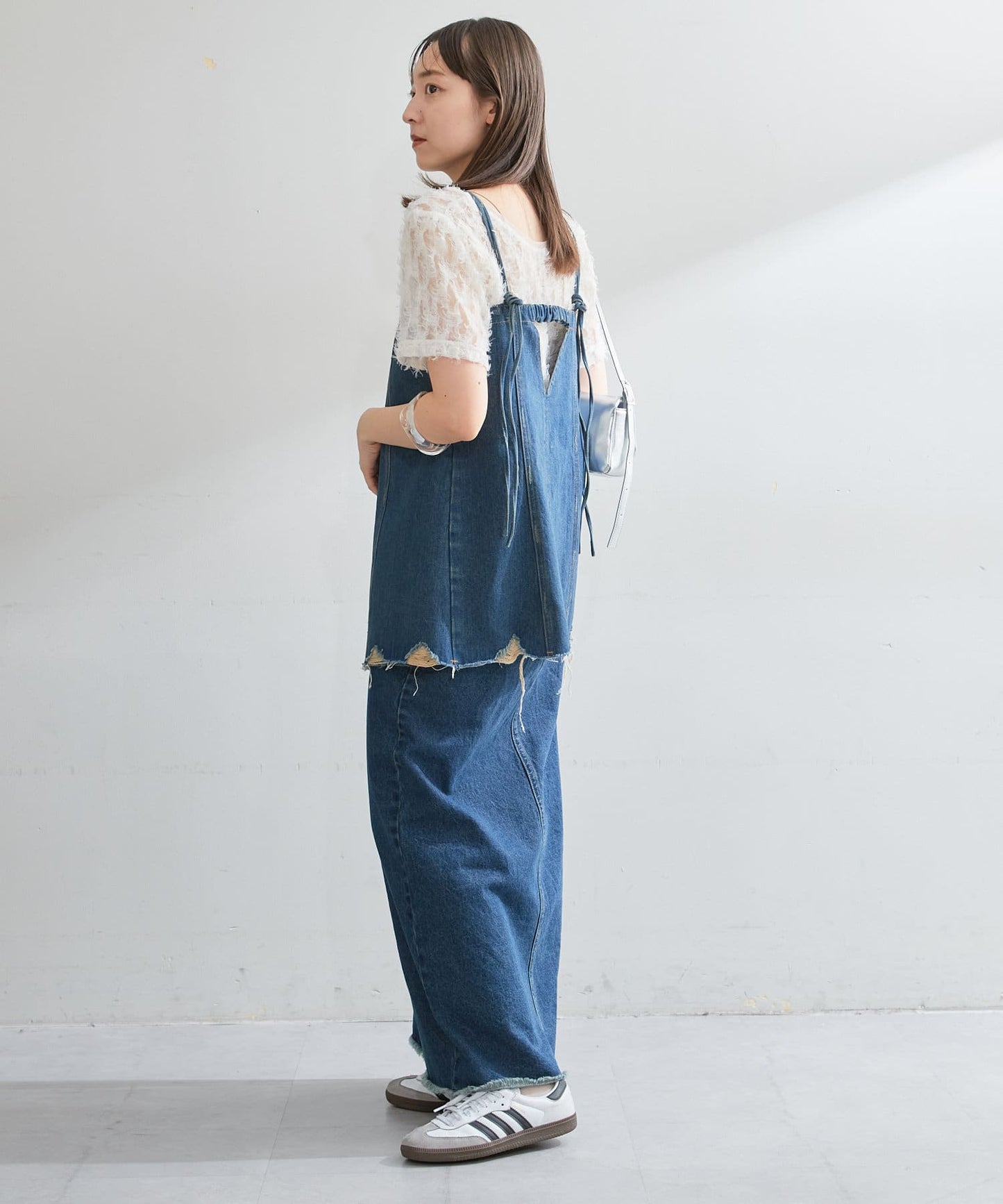 【2尺碼展開】牛仔長開叉裙