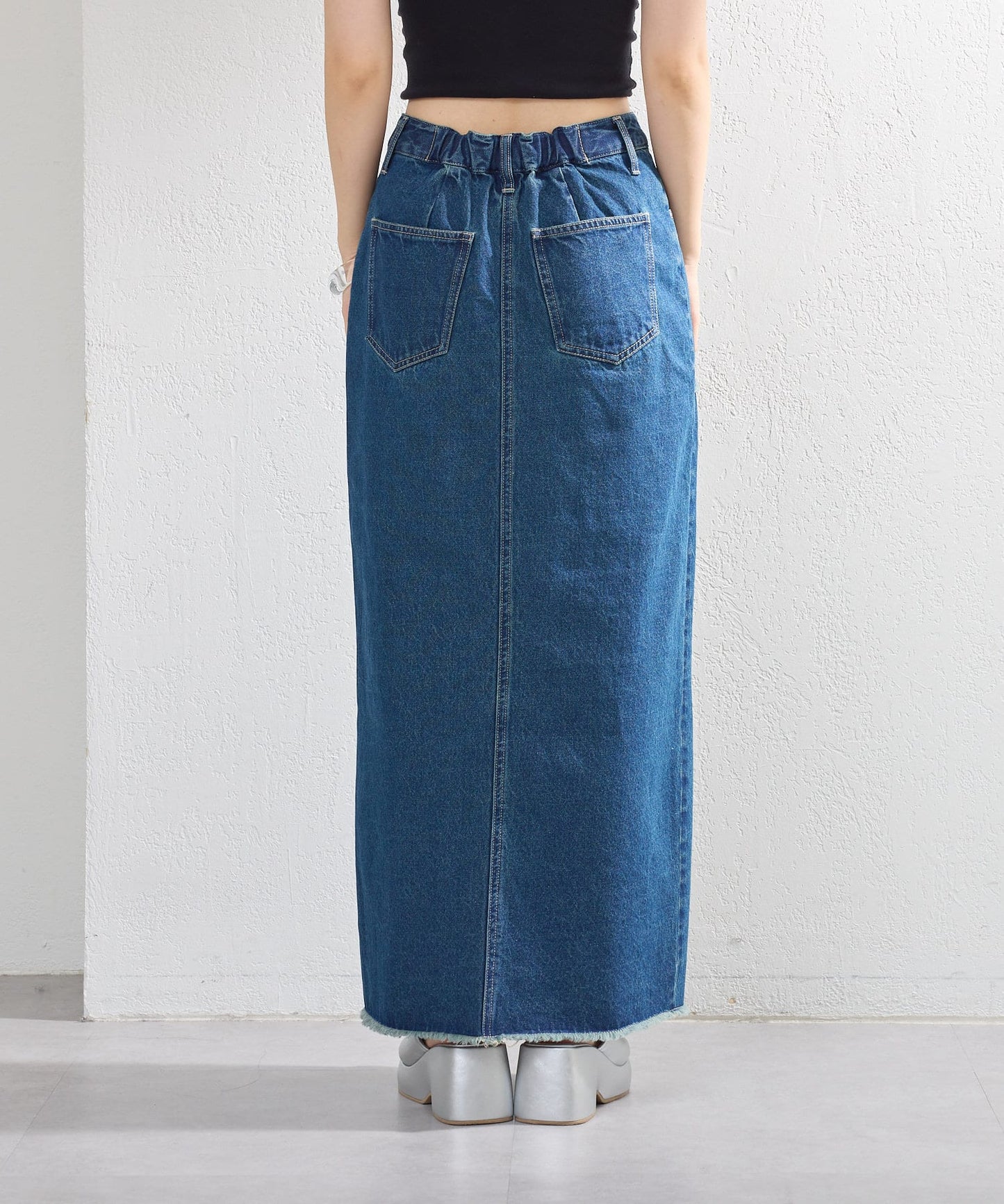 【2尺碼展開】牛仔長開叉裙