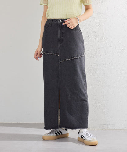 【2尺碼展開】牛仔長開叉裙