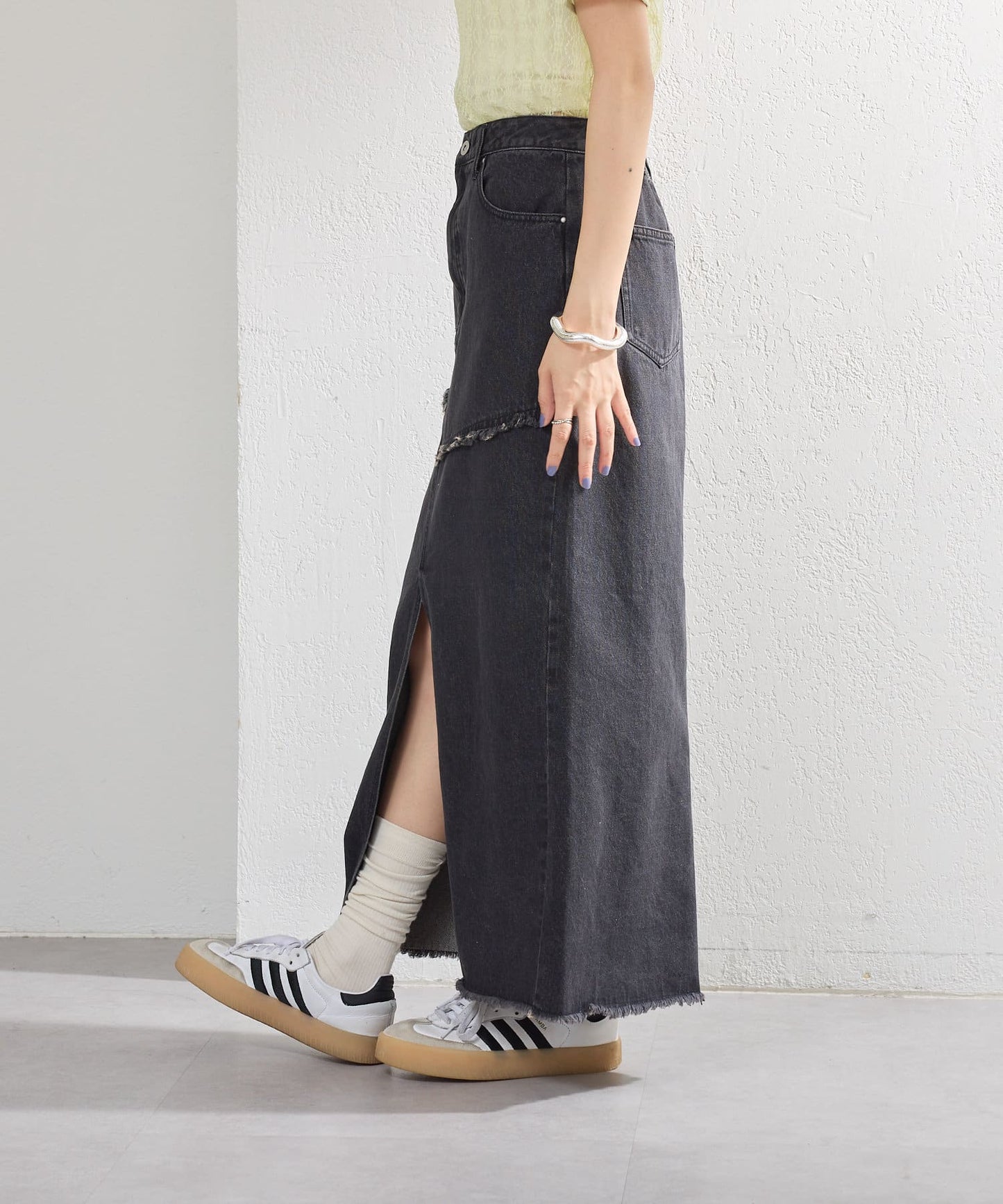 【2尺碼展開】牛仔長開叉裙