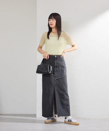 【2尺碼展開】牛仔長開叉裙