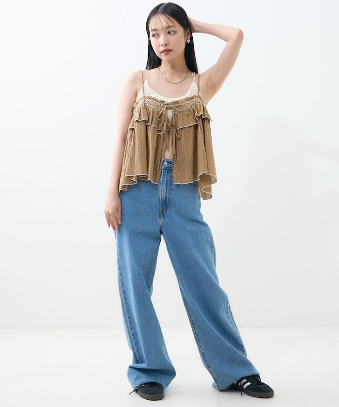 印度 荷葉邊吊帶背心