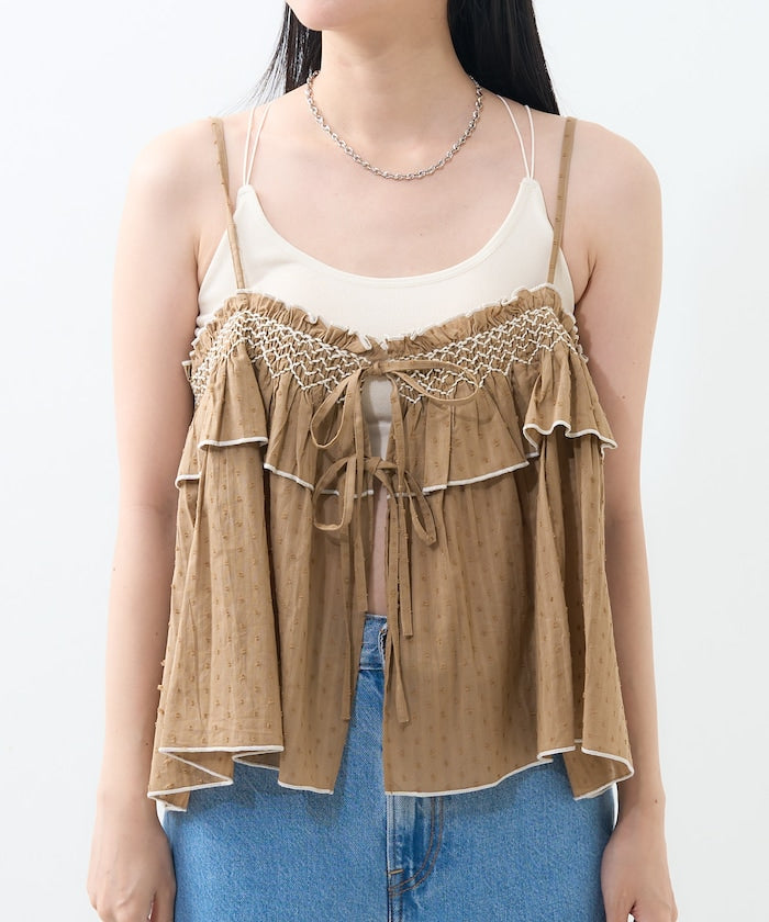 印度 荷葉邊吊帶背心