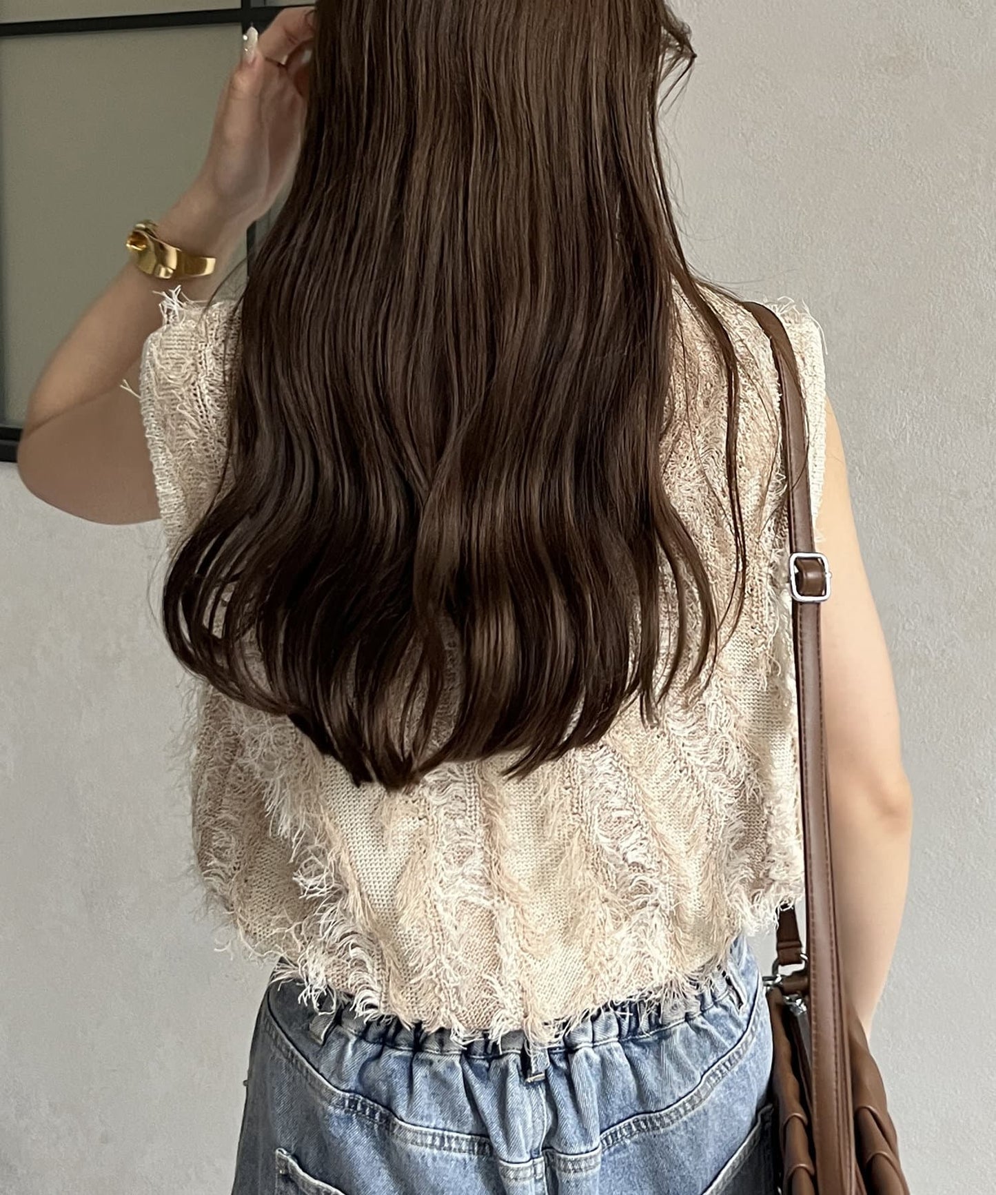 流蘇無袖針織衫