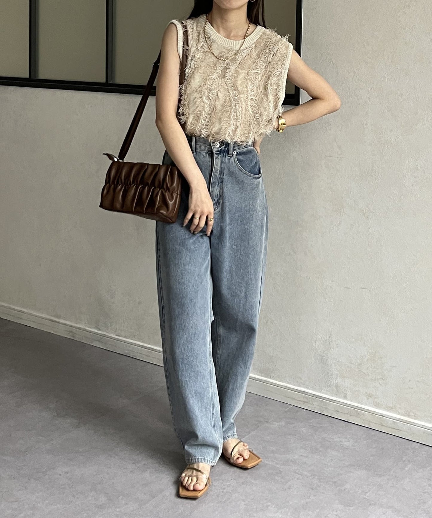 流蘇無袖針織衫