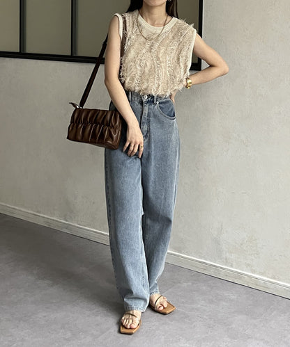 流蘇無袖針織衫